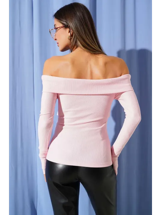 Madonna Çapraz Yaka Bluz Pembe T4331