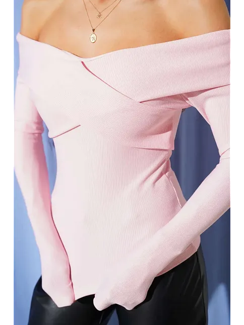 Madonna Çapraz Yaka Bluz Pembe T4331