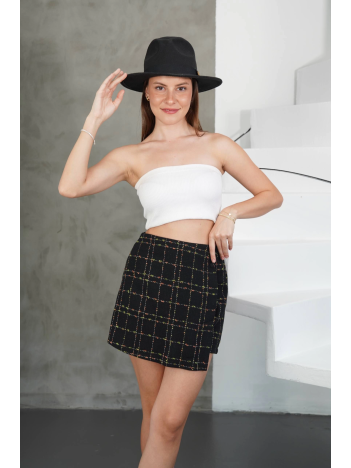 İki düğmeli şort etek siyah h26414 İki düğmeli şort etek siyah h26414