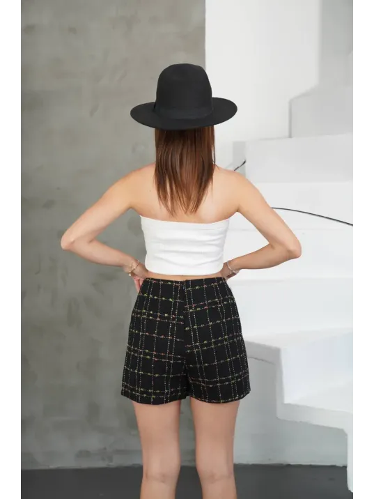 İki Düğmeli Şort Etek Siyah H26414