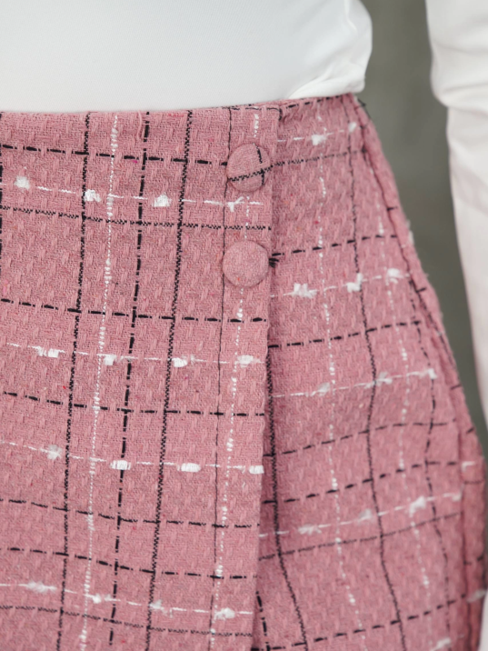 İki düğmeli şort etek pembe h26414 İki düğmeli şort etek pembe h26414