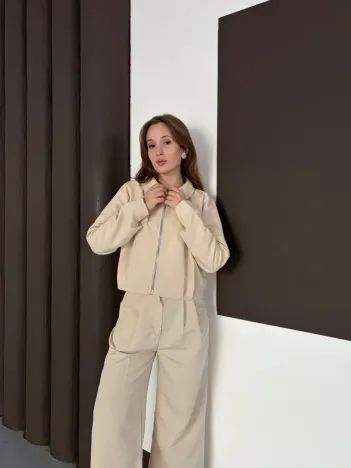 Trenç Takım Alt Üst Bej Ons