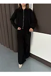 Trenç Takım Alt Üst Siyah Ons