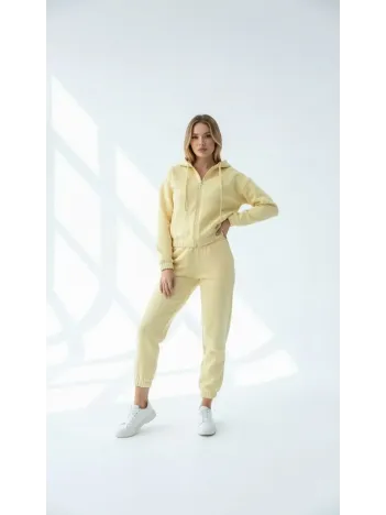 3 İplik Şardonlu Kapşonlu Fermuarlı Kısa Üst Sarı Pat8590 3 İplik Şardonlu Kapşonlu Fermuarlı Kısa Üst Sarı Pat8590