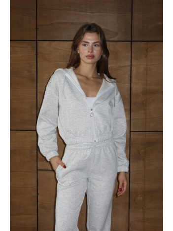 3 İplik Şardonlu Kapşonlu Fermuarlı Kısa Üst Gri Pat8590 3 İplik Şardonlu Kapşonlu Fermuarlı Kısa Üst Gri Pat8590