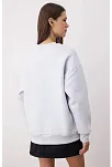 3 İplik Şardonlu Bisiklet Yaka Sweatshirt Gri