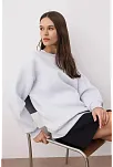 3 İplik Şardonlu Bisiklet Yaka Sweatshirt Gri