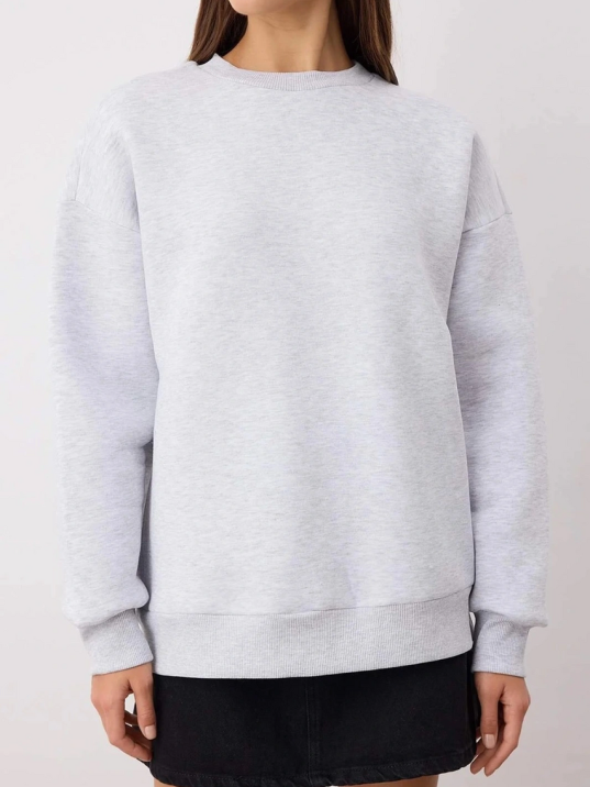 3 İplik Şardonlu Bisiklet Yaka Sweatshirt Gri 3 İplik Şardonlu Bisiklet Yaka Sweatshirt Gri