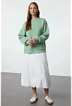 3 İplik Şardonlu Bisiklet Yaka Sweatshirt Mint