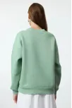 3 İplik Şardonlu Bisiklet Yaka Sweatshirt Mint