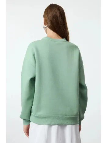 3 İplik Şardonlu Bisiklet Yaka Sweatshirt Mint 3 İplik Şardonlu Bisiklet Yaka Sweatshirt Mint