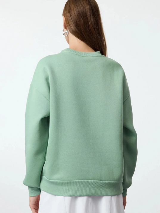 3 İplik Şardonlu Bisiklet Yaka Sweatshirt Mint 3 İplik Şardonlu Bisiklet Yaka Sweatshirt Mint