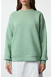 3 İplik Şardonlu Bisiklet Yaka Sweatshirt Mint