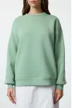 3 İplik Şardonlu Bisiklet Yaka Sweatshirt Mint