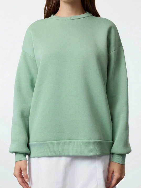3 İplik Şardonlu Bisiklet Yaka Sweatshirt Mint 3 İplik Şardonlu Bisiklet Yaka Sweatshirt Mint