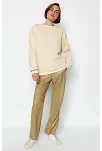 3 İplik Şardonlu Bisiklet Yaka Sweatshirt Bej