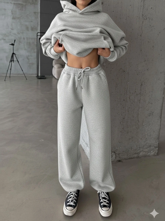 3 İplik Şardonlu Lastik Paça Eşofman Gri P510439 3 İplik Şardonlu Lastik Paça Eşofman Gri P510439