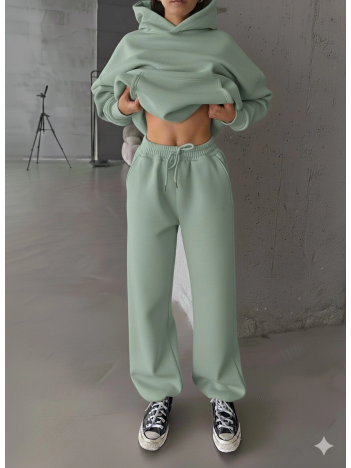 3 İplik Şardonlu Lastik Paça Eşofman Mint P510439