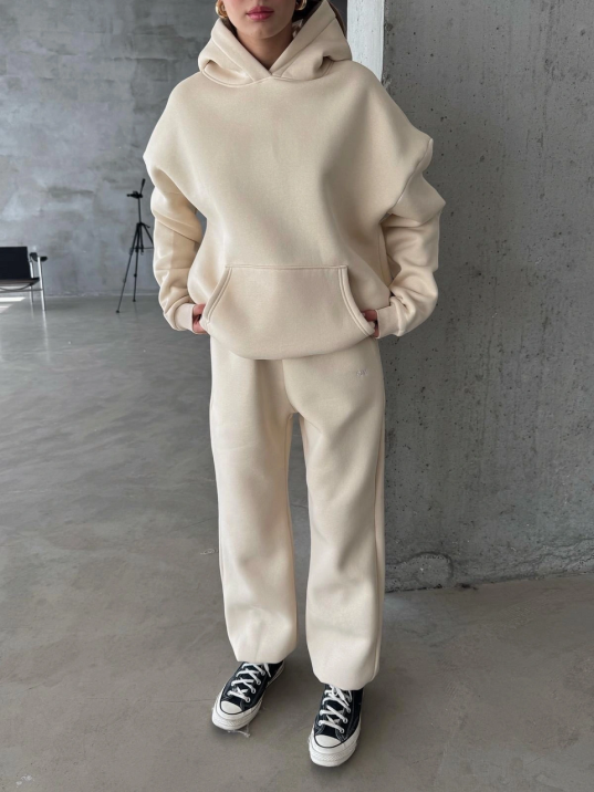 3 İplik Şardonlu Lastik Paça Eşofman Bej P510439 3 İplik Şardonlu Lastik Paça Eşofman Bej P510439