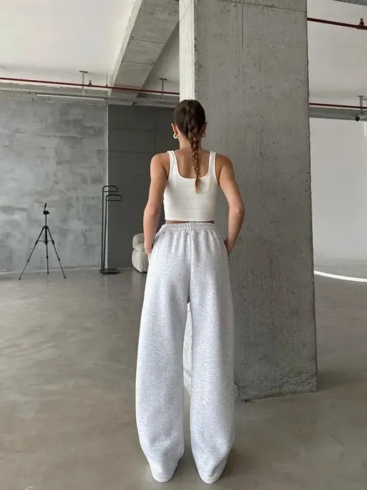 3 İplik Şardonlu Oversize Eşofman Gri 3 İplik Şardonlu Oversize Eşofman Gri