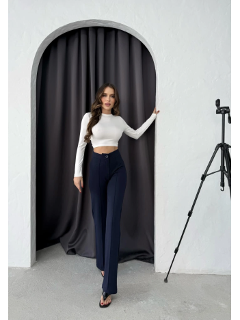 Düğmeli Palazzo Pantolon Lacivert P170091