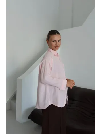 Tek Cepli Müslin Gömlek Pembe Pt