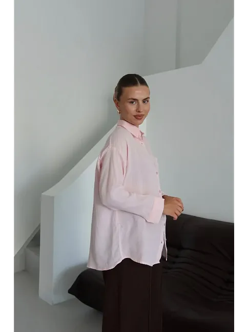 Tek Cepli Müslin Gömlek Pembe Pt