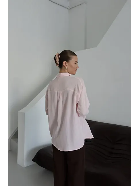 Tek Cepli Müslin Gömlek Pembe Pt