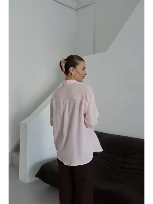 Tek Cepli Müslin Gömlek Pembe Pt