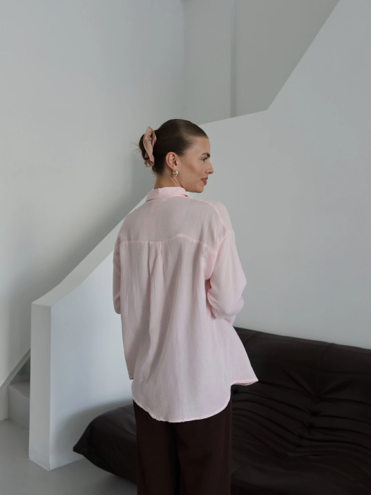 Tek Cepli Müslin Gömlek Pembe Pt Tek Cepli Müslin Gömlek Pembe Pt