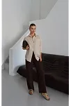 Tek Cepli Müslin Gömlek Bej Pt
