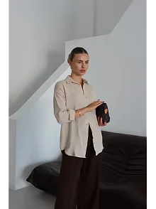 Tek Cepli Müslin Gömlek Bej Pt