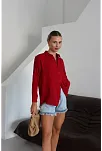 Tek Cepli Müslin Gömlek Bordo Pt