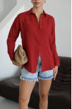 Tek Cepli Müslin Gömlek Bordo Pt Tek Cepli Müslin Gömlek Bordo Pt