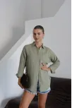 Tek Cepli Müslin Gömlek Haki Pt