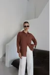 Tek Cepli Müslin Gömlek Kahve Pt