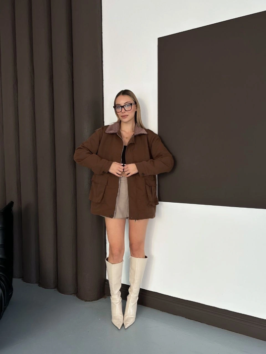 Astarlı Yaka Detaylı Artos Ceket Kahve St2651019 Astarlı Yaka Detaylı Artos Ceket Kahve St2651019