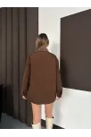 Astarlı Yaka Detaylı Artos Ceket Kahve St2651019