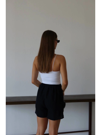 Müslin Kumaş Şort Bağcıklı Siyah Pt Müslin Kumaş Şort Bağcıklı Siyah Pt