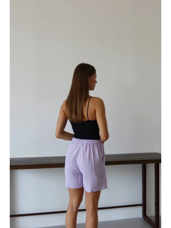 Müslin Kumaş Şort Bağcıklı Lila Pt Müslin Kumaş Şort Bağcıklı Lila Pt