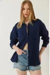 Tek Cepli Müslin Gömlek Lacivert Pt