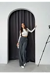 Cırtlı Pantolon Krep Füme Pt