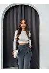 Cırtlı Pantolon Krep Füme Pt