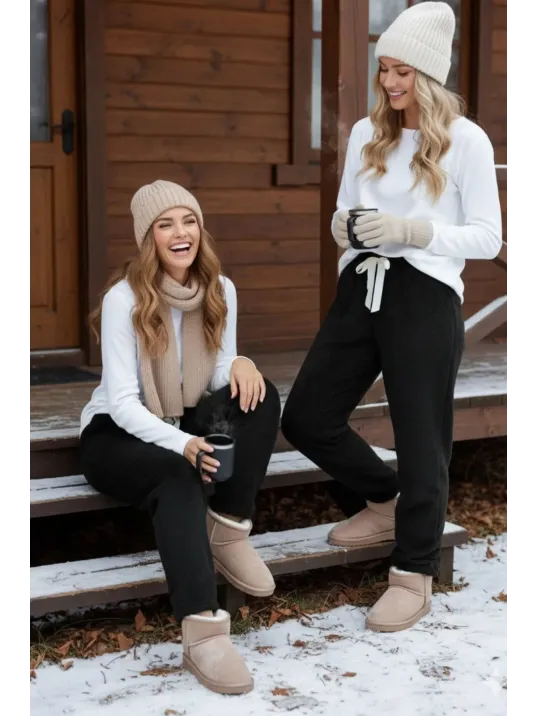 Peluşlu Pijama Alt Siyah Nr