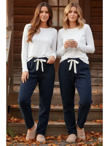 Peluşlu Pijama Alt Lacivert Nr