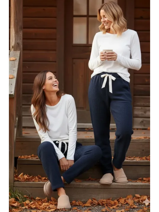 Peluşlu Pijama Alt Lacivert Nr