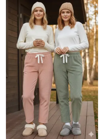 Peluşlu Pijama Alt Oranj Nr