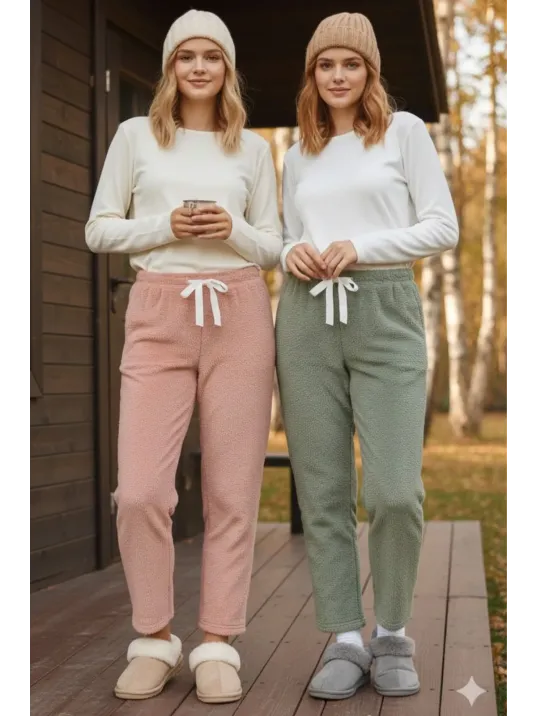 Peluşlu Pijama Alt Oranj Nr