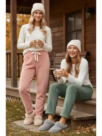 Peluşlu Pijama Alt Oranj Nr