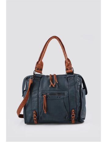 Abga Mavi Cilt Omuz Çantası Abga Mavi Cilt Omuz Çantası